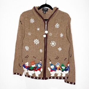 Vintage Studio Joy Wool Blend Snowman Sweater Medium